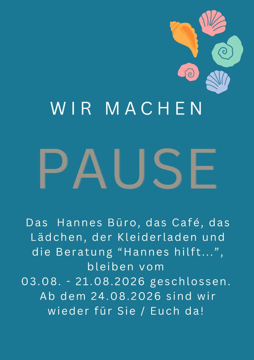 Aushang Schließzeit Sommer 2026