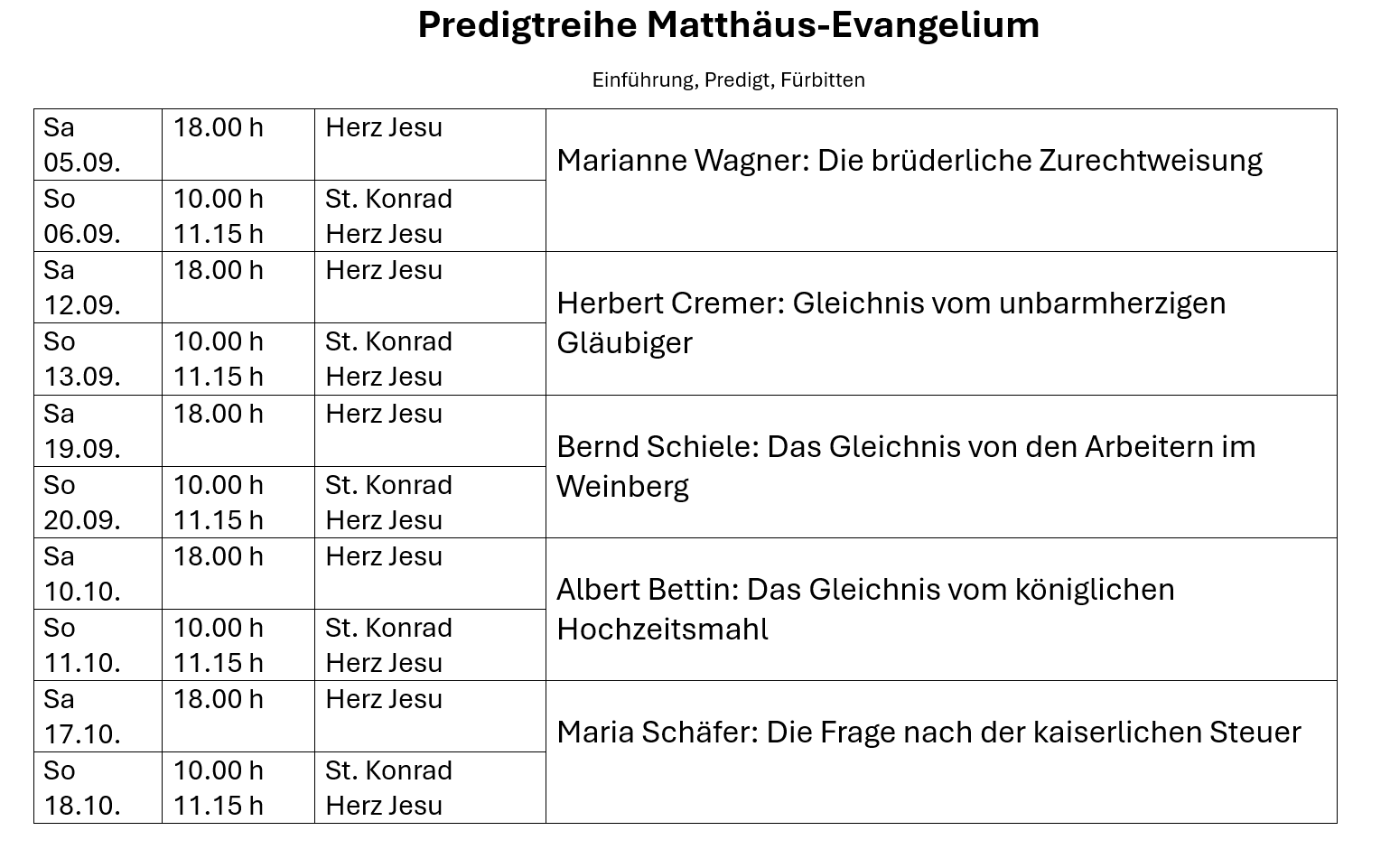 Predigtgreihe