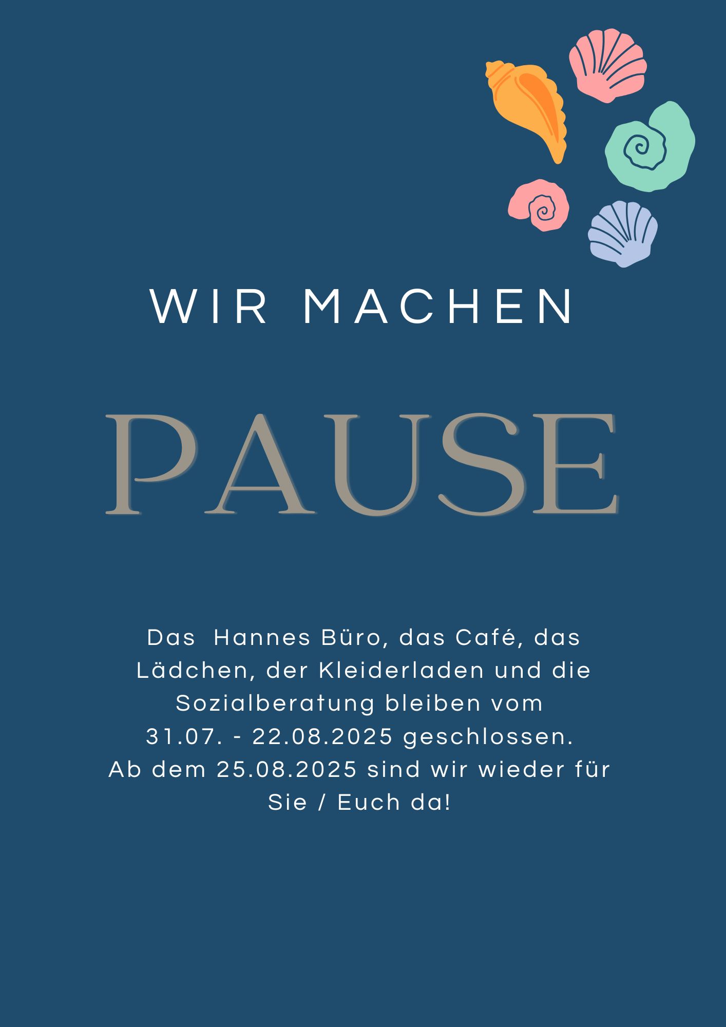 Schließzeit Sommer 2025