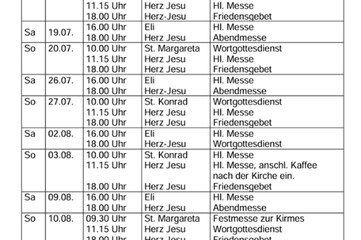 Sommerferien-Gottesdienst
